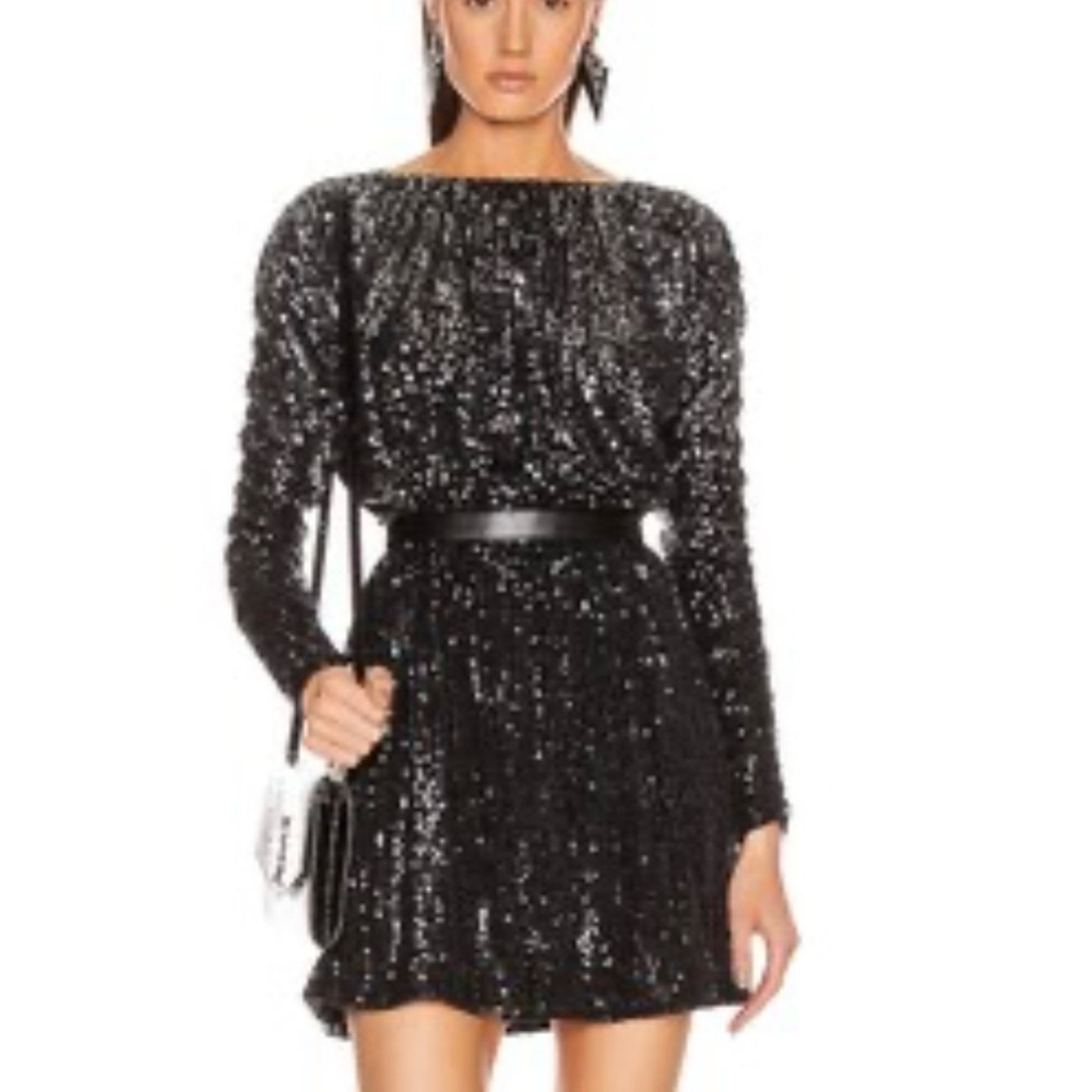 $1990 NWT Saint Laurent Evening Sequence Dress. Made In France.